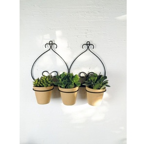 Modern Metal Wall Hanging <b>Succulent</b> Planters With Three <b>Pots</b> For Indoor Outdoor Greenery Decor - Product Image 1