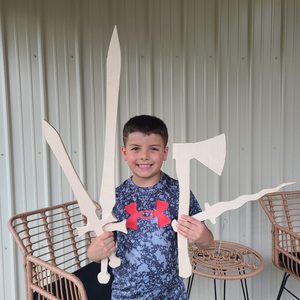 Juego de 4 espadas de madera MDF, nuevas, hechas a mano, para niños, para disfrutar de la actividad - venta al por mayor - precio bajo, artesanía india - Product Image 1