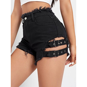 Shorts en jean pour femmes professionnels, élégants, style streetwear, avec bretelles, shorts de fabricant haut de gamme - Product Image 5