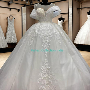 Perfect Collection Cashmere Modern Floral Machine Made Wedding Dress/Bridal Gown - Product Image 5
