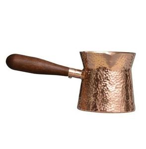 Magnifique cafetière turque, grecque et arabe en cuivre et laiton gravé, pour cuisinière, avec poignée en bois (Cezve, Ibrik, Briki) - Product Image 3