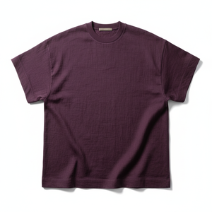 Men's 100% Cotton Crew Neck Short Sleeve Solid Casual Loose Ultra Soft Breathable Knitted 220g Customizable Front <b>Logo</b> - Product Image 1