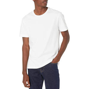 T-shirt à manches courtes pour homme, coupe classique, col rond, blanc uni, décontracté, 100% coton, écologique, 180g - Product Image 1