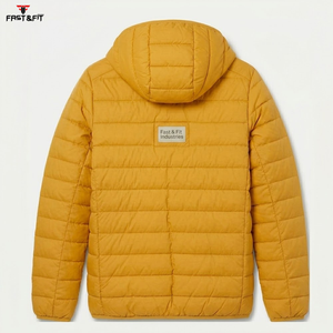 2026 Hot Selling Latest Design Lightweight <b>Canvas</b> Puffer <b>Jacket</b> with Stand Collar Front Logo Waterproof Breathable Custom Men - Product Image 5