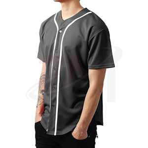 เสื้อเบสบอลชาย แขนสั้น สีพื้น ติดกระดุมด้านหน้า ผ้าโพลีเอสเตอร์ ระบายความชื้น ทรงปกติ เหมาะสำหรับทุกฤดูกาล - Product Image 3