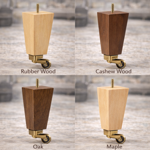 Vintage Wooden Furniture Legs with Brass Casters for <b>Sofa</b> Cabinet and Classic Home Furniture - Product Image 4