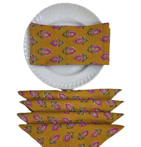 Servilleta de Mesa de Algodón Hecha a Mano con Estampado Floral, 100% Algodón, Desechable, Personalizable, para Reuniones Festivas, Hecha a Mano en India - Product Image 2