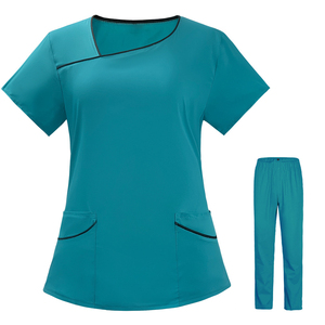Conjuntos de Uniformes Médicos para Mujer con Cuello en V, Hechos a Medida, OEM, Más Vendidos, de Poliéster, con Logotipo y Talla Personalizados - Product Image 5