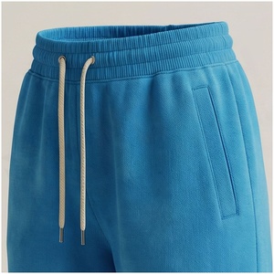 Conjunto Unisex de Sudadera con Capucha Azul y Pantalones Deportivos, 100% Algodón, Corte Holgado, Chándal Informal de Otoño, Color Sólido, Largo Completo - Product Image 5