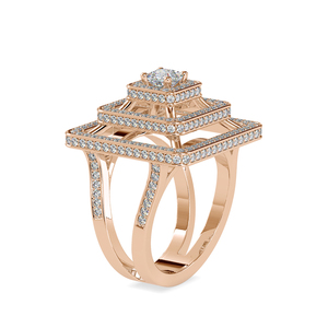 Superb Craft S925 <b>Silver</b> Tiered Classic <b>Wedding</b> Statement <b>Women</b> Moissanite <b>Ring</b> - Product Image 6