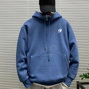 Men's {lain <b>Black</b> Pullover Custom Logo <b>Fleece</b> Sweatshirt with Kangagroo Pocket - Product Image 1