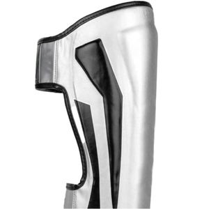 Professional Boxing Shin Guards Lightweight PU Leather Aluminum Frame Buckle Closure Calf Protection Kick Leg <b>Support</b> Shank Pad - Product Image 2