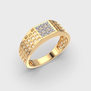 Bague en or plaqué diamant de qualité supérieure avec un design élégant pour femmes et hommes, idéale pour les mariages, les anniversaires, les fêtes et le quotidien - Product Image 3