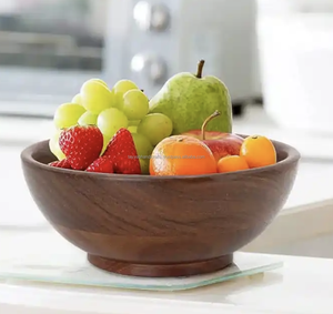 Vaisselle de cuisine en bois massif de haute qualité avec logo personnalisé Bol de riz écologique à salade et à soupe en acacia fait à la main - Product Image 3