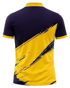 Camisa Polo Amarilla y Negra para Hombre, Manga Corta, Estampado Gráfico, Ropa Deportiva Informal, Transpirable, de Poliéster, para Golf, Tenis, Entrenamiento - Product Image 2