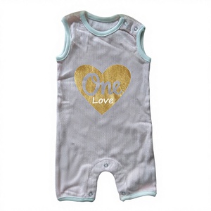 Organic Cotton Bamboo Baby Romper Waffle Knit Natural Dye Baby Girl Long Romper Bulk Wholesale India - Product Image 1