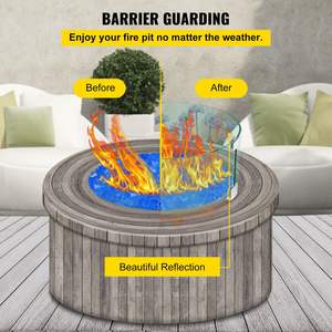 1/4-Inch Thick Clear Tempered Glass Flame <b>Guard</b> 17 X 17 X 6 Inch Windproof Glass Shield for Outdoor Propane Gas <b>Fire</b> Pit - Product Image 4