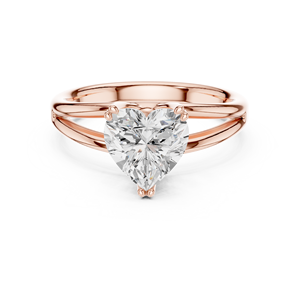 Bague de fiançailles de luxe en or 10K 14K 18K avec diamant de laboratoire taille cœur 2 carats, rapport IGI, pureté VVS VS DEF, pour anniversaire et mariage - Product Image 1