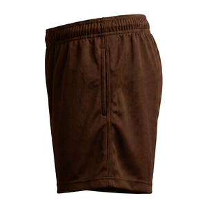 Shorts de sport pour homme, marron, séchage rapide, cordon de serrage, taille élastique, logo imprimé sur le devant. - Product Image 3