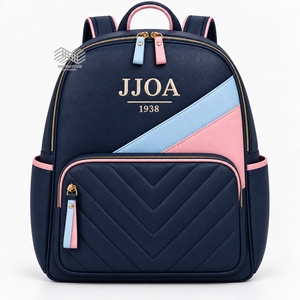 กระเป๋าเป้หนังเทียม JJOA Jack Jill America สีน้ำเงินกรมท่า แบบขายส่ง รับทำตามสั่ง สำหรับปักลายเย็บติด ใช้สำหรับไปโรงเรียนหรือเดินทาง - Product Image 1