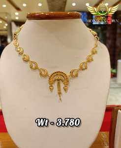 22K <b>Solid</b> <b>Gold</b> Necklace for Women Delicate Crescent Moon <b>Pendant</b> Design Real <b>Gold</b> Jewelry Fine Lightweight Chain Luxury Gift - Product Image 2