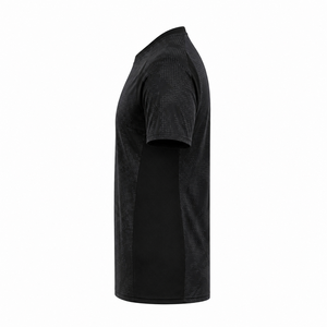 Maillot de football pour homme OEM ODM, noir camouflage, manches courtes, évacuation de l'humidité, coupe classique, 100% polyester, col en V, vêtements toutes saisons - Product Image 3