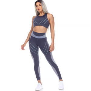 Ensemble de yoga 2 pièces pour femmes, vêtements de sport respirants sans couture, soutien-gorge de sport et leggings extensibles à taille élastique pour l'entraînement - Product Image 5