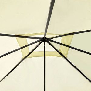 Gazebo Moderno 3x3 Metri Bianco Crema per Esterni con Tettoia in Tessuto e Struttura in Metallo per Cortili, Ville, Parchi e Hotel - Product Image 5