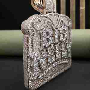 Colgante Unisex de Acero Inoxidable con Diamantes Cultivados en Laboratorio BIG NELLY Hip Hop, Completamente Cubierto de Diamantes, 161CT, para Cualquier Ocasión - Product Image 6