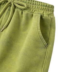 Custom Women Ribbed Crop Tank Top & Drawstring Shorts Set Olive <b>Green</b> With Black Star Casual Lounge Two Piece Outfit Wholesale - Product Image 6