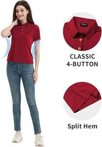 Packs de polos pour femmes en coton à 3 boutons, manches courtes, hauts élégants, chemises professionnelles en coton et polyester, polos de golf pour femmes - Product Image 2