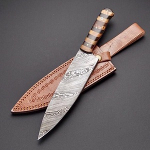 Custom Handmade Modern Chef <b>Knife</b> Wood Handle Extra <b>Sharp</b> Forged Damascus Steel Blade 8in Length Ambidextrous - Product Image 5