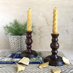 Portavelas de Madera Ecológico de Diseño Único Hecho a Mano de Alta Calidad, Portavelas de Material Natural Indio, Estilo Vintage Clásico - Product Image 2