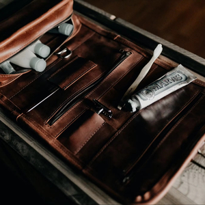 Handmade Genuine Leather Toiletry <b>Bag</b> Luxury Dopp Kit Mens Travel <b>Wash</b> <b>Bag</b> Grooming Kit Organizer Wholesale <b>UK</b> TYG-0104 - Product Image 1