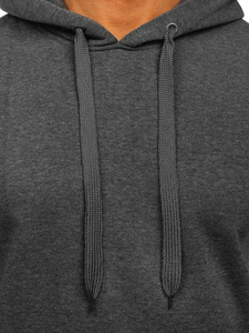 <b>Men's</b> Pullover Hoodie Light Heather Grey Fleece Sweatshirt Front Kangaroo <b>Pouch</b> Matching Drawstrings - Product Image 2