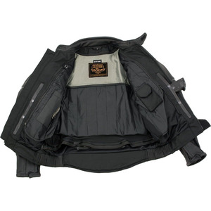 SAMROZ SPORTS Leather Men's <b>Racer</b> Style Collarless Premium Leather Motorcycle Biker Riders <b>Jackets</b> - Product Image 3
