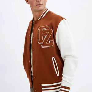 Dernière Collection : Blouson Teddy en Toile Brodé avec Lettres en Laine – Style Universitaire 2025 pour Hommes - Product Image 5