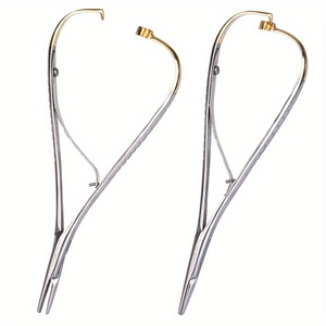 Porta Agujas de Microcirugía Castroviejo, Recto y Curvo, 5.51 Pulgadas, Instrumentos Médicos para Sutura Quirúrgica - Product Image 1
