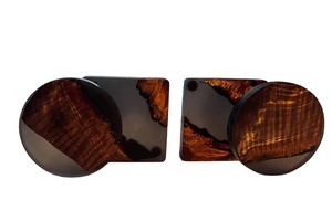 ชุดถาดรองแก้วไม้เรซินแบบคลาสสิกถาดรองแก้วทำมือทำจากอีพ็อกซี่สำหรับร้านกาแฟร้านอาหารแผ่นรองแก้วตกแต่งบ้าน - Product Image 2