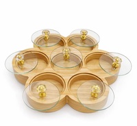 Boîte à épices artisanale en bois, Masala Dabba, couvercle en acrylique, 7 compartiments, cuillère, étanche, qualité alimentaire, design moderne, ensemble de boîtes à épices