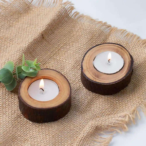 8-Pack 8" Square Wooden Handmade <b>Candle</b> Stand Customizable Colors Logo for Pillar <b>Candles</b> Table Centerpiece Christmas Home Decor - Product Image 1