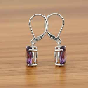 Pendientes de plata de ley con ametrina, con cierre de palanca, con gemas colgantes, joyería hecha a mano para mujer, regalo - Product Image 2