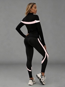 Ensemble de vêtements de sport sans couture Atlaset pour femmes, vêtements de sport haut de gamme, soutien-gorge de sport, leggings taille haute, veste, tissu extensible en spandex tricoté - Product Image 2