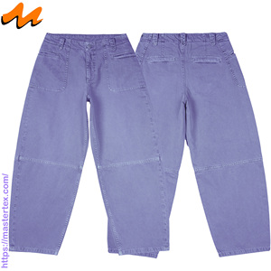 Jean décontracté ample en coton 100 % pour femme Master Textile, style baril, lavable, avec rivets et coupe-cousu de style festif, 8,85 oz - Product Image 4