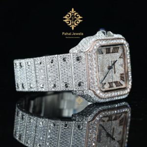 นาฬิกาเพชรหรู Pahal Jewels ตัวเรือนสแตนเลสทรงสี่เหลี่ยมผืนผ้า ระบบอัตโนมัติ ขนาด 40 มม. หน้าปัดแบบเข็ม  กระจกแซฟไฟร์ สำหรับทั้งชายและหญิง - Product Image 2