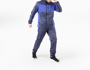 Custom Adjustable Design Nylon Tracksuit Men Windbreaker Jacket and Nylon Track Pants Set Jogging Stripes Windbreaker Tracksuit - Product Image 1