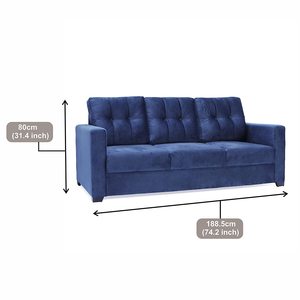 Sofá Cuadrado Moderno Denise de 3 Plazas, Tapizado y Relleno de Espuma - Product Image 2