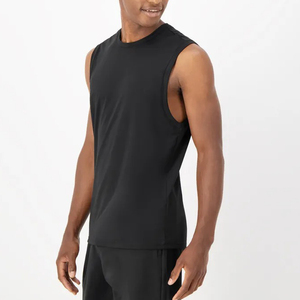 Camiseta sin mangas de punto transpirable para hombre, informal y elegante, de alta calidad y bajo precio, para verano, de poliéster/algodón. - Product Image 2