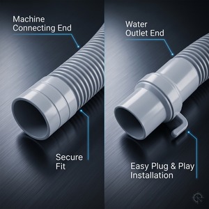Manguera de Desagüe para Lavadora Semiautomática, Flexible y Duradera, Tubo de Descarga de Agua de Repuesto para Lavadoras de Doble Tina - Product Image 2