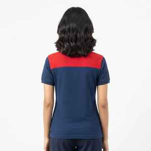 Polo pour femme Hawk Eye à blocs de couleur, manches courtes, décontracté, respirant, tricoté, 100% coton, logo sur le devant - Product Image 2